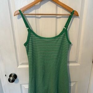 American Eagle Outfitters Green and White Striped dress